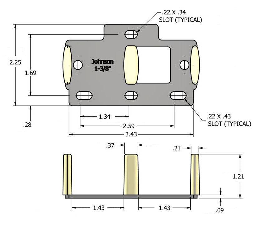 Part 2035- Bypass- Sliding Bypass Guide for 1 3/4" Thick Doors- for 200 Series Track - Hartford Building Products