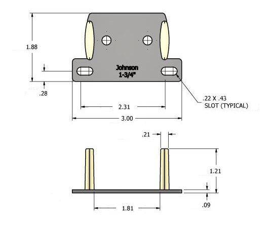 Part 2037- Bypass Sliding Door Guide for 1 3/4" Doors- for 200 Series Track - Hartford Building Products