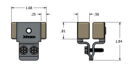 Part 2055- Track Stop / For Pocket Doors and Bypass Doors/ for the 200 Series Track - Hartford Building Products