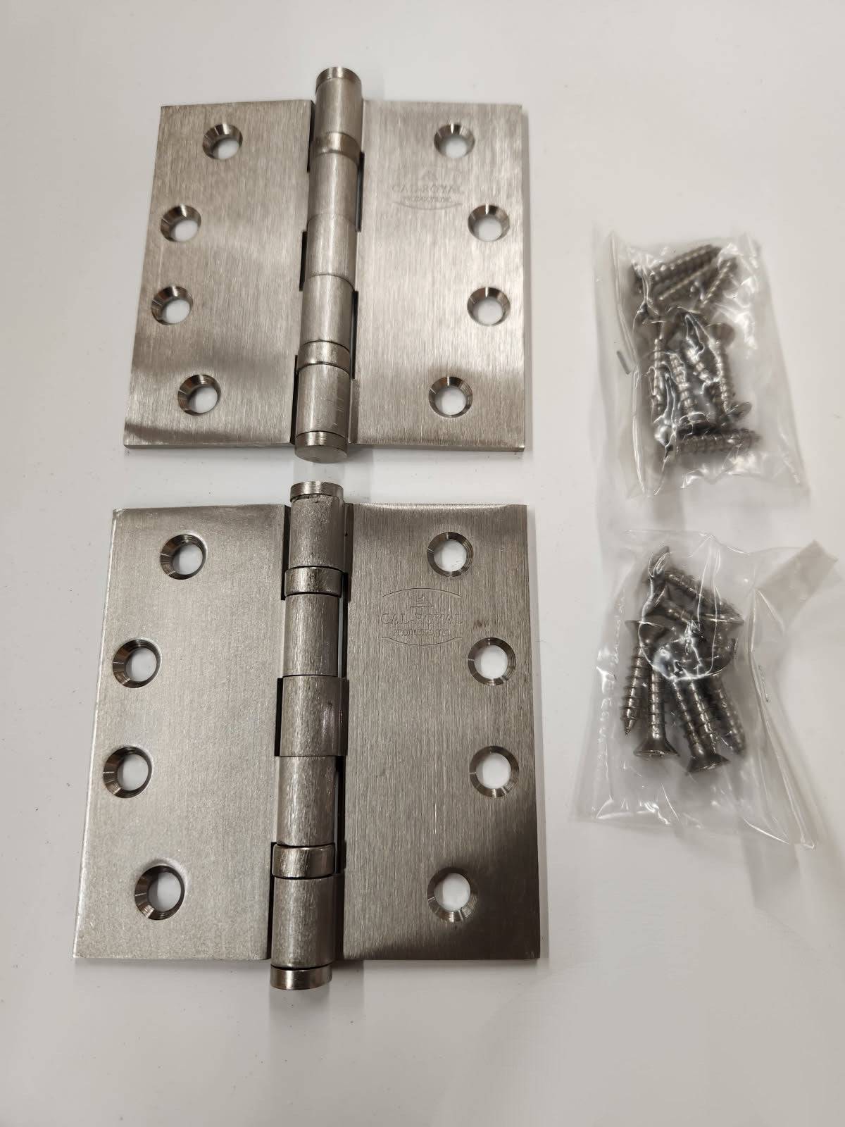 Heavy Duty Ball Bearing Hinges- 4" x 4" Square Corner in Satin Nickel - Hartford Building Products