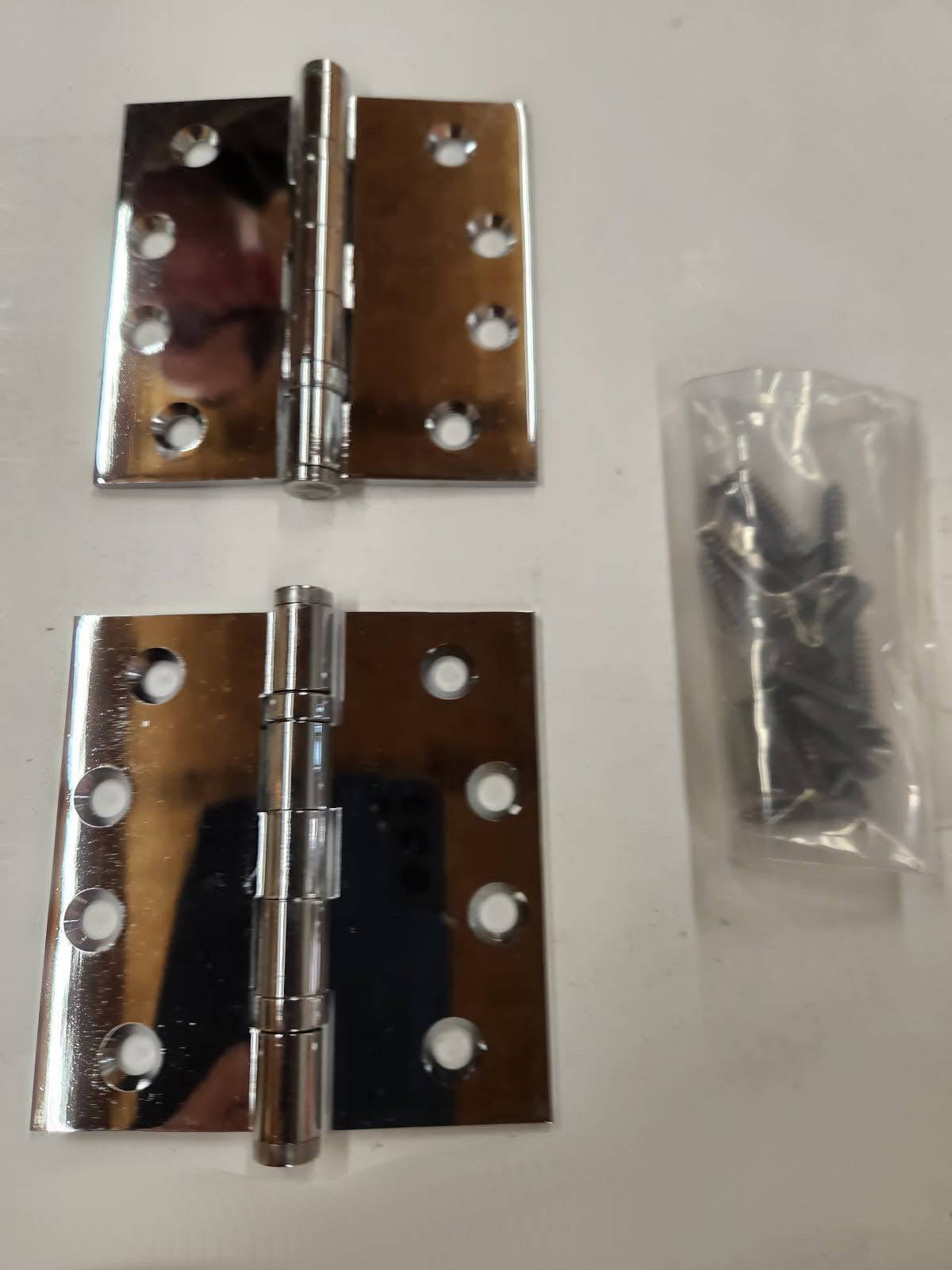 Heavy Duty Ball Bearing Hinges- 4" x 4" Square Corner in Polished Chrome - Hartford Building Products