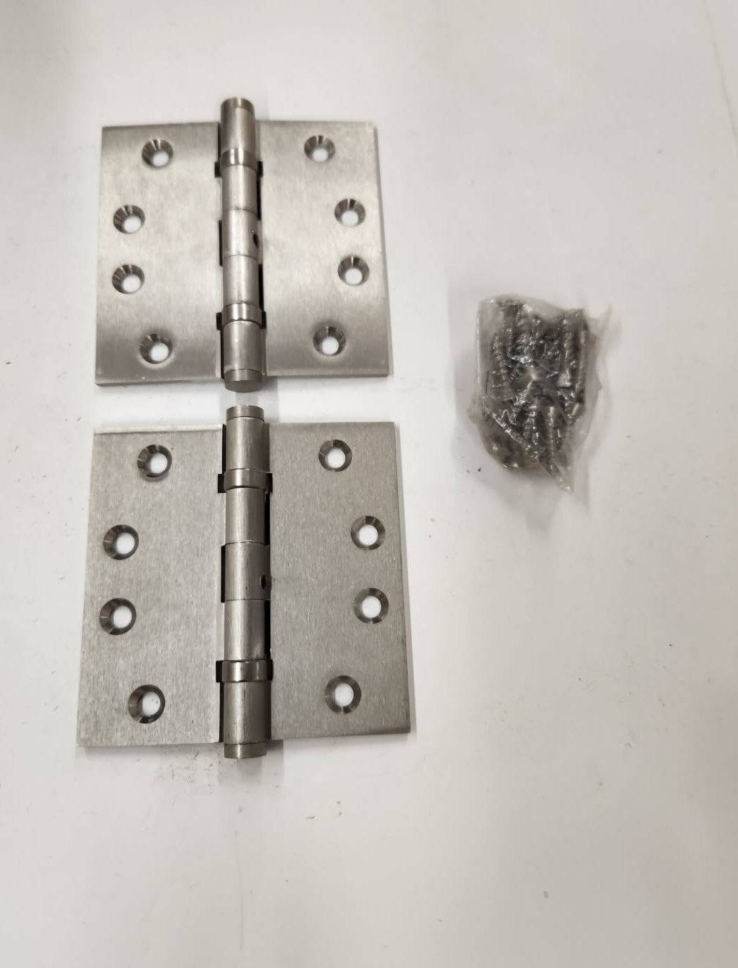 Heavy Duty Ball Bearing Hinges with NON-REMOVEABLE PIN - 4" x 4"- Square- in Satin Nickel - Hartford Building Products