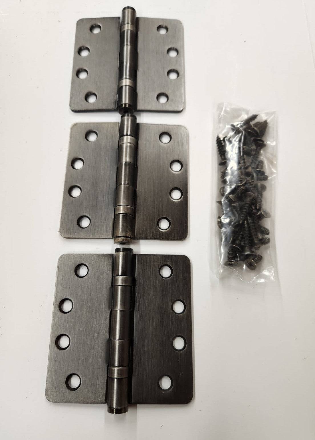 Heavy Duty Ball Bearing Hinges- 4" x 4" 1/4" Radius Hinges- in Pewter- - Hartford Building Products