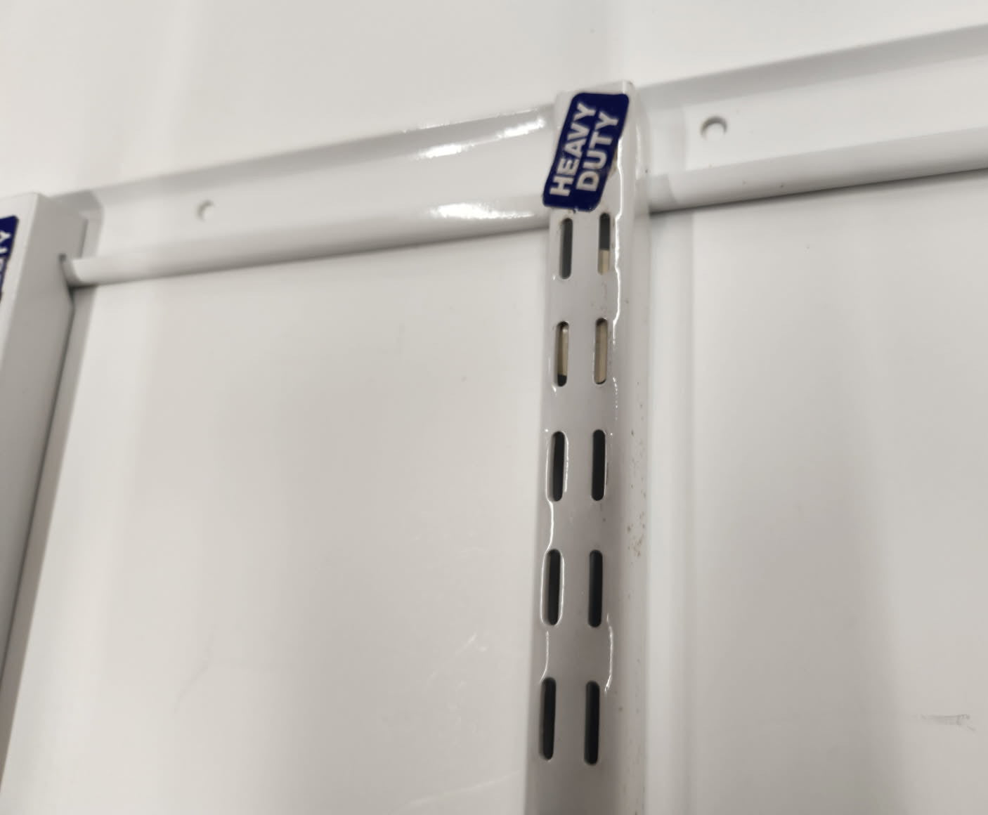 John Sterling- Heavy Duty- Double Track Wall Standard Uprights- Sold as a pair ( 2 )- WHITE - Hartford Building Products