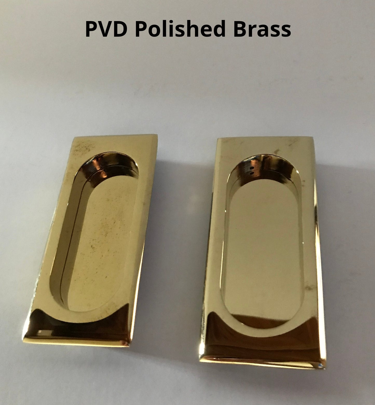 HBP - Rectangular Flush Pulls - 1 3/4" x 4" -Solid Brass ( Set of 2 ) - Hartford Building Products