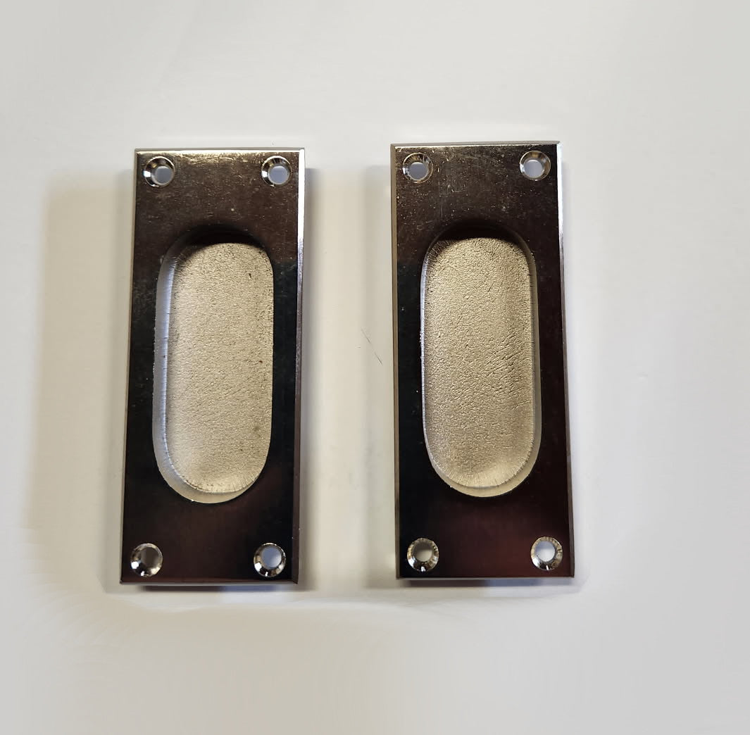 Heavy Duty -Solid Brass- Rectangular Flush Pulls Satin Nickel- Sold as a pair- - Hartford Building Products