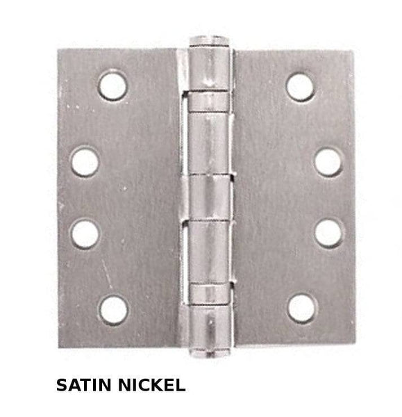 Heavy Duty Extruded Solid Brass 4" x 4" Square Hinges /2-Ball Bearings with Non-Removable Pin