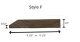 Style F  Solid Hardwood  Interior Threshold  1/2" Height   ( Modified  ADA ) - Hartford Building Products