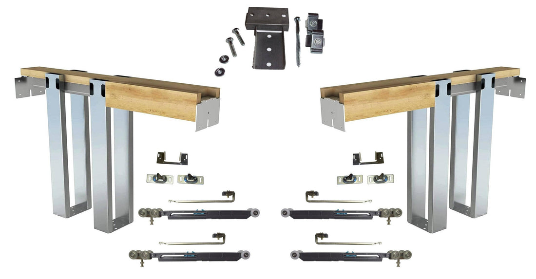 HBP Double 2x4 Pocket Door Frame Kit with Soft Close and Soft Open