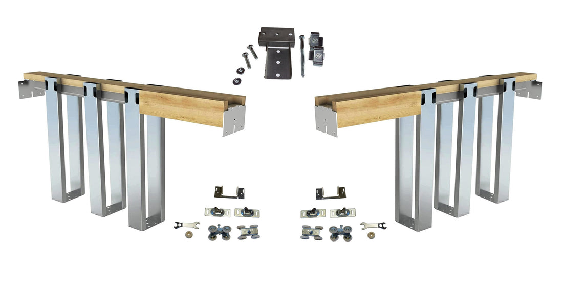 We offer Double Pocket Door Frame Kit Systems with Extra Steel Studs