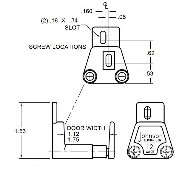 Part 12-  Wall Mount Door Guide -  for the 2610 Wall Mount - Hartford Building Products