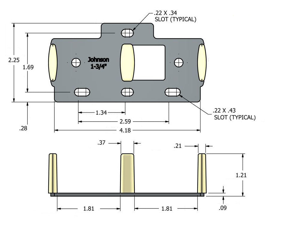 Part 2034- Bypass-  Sliding Bypass Gjuide for 1 3/4" Thick Doors- for 200 Series Track - Hartford Building Products