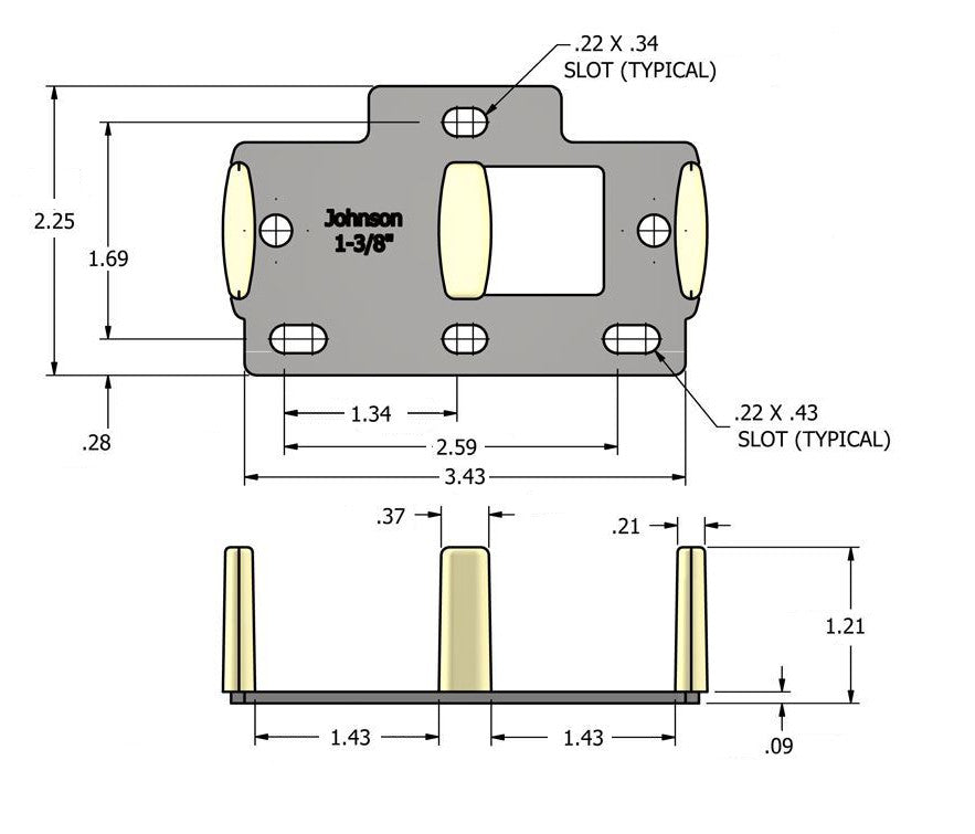 Part  2035- Bypass- Sliding Bypass Guide for 1 3/4" Thick Doors-  for 200 Series Track - Hartford Building Products