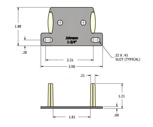 Part 2037- Bypass Sliding Door Guide for 1 3/4" Doors- for 200 Series Track - Hartford Building Products