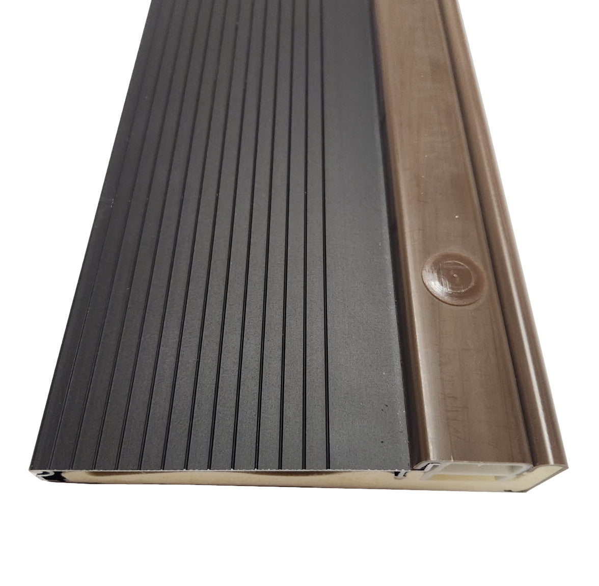 Exterior Inswing Threshold   5 5/8"  x  60" with Composite Cap in Walnut and Composite Base- Dark Bronze