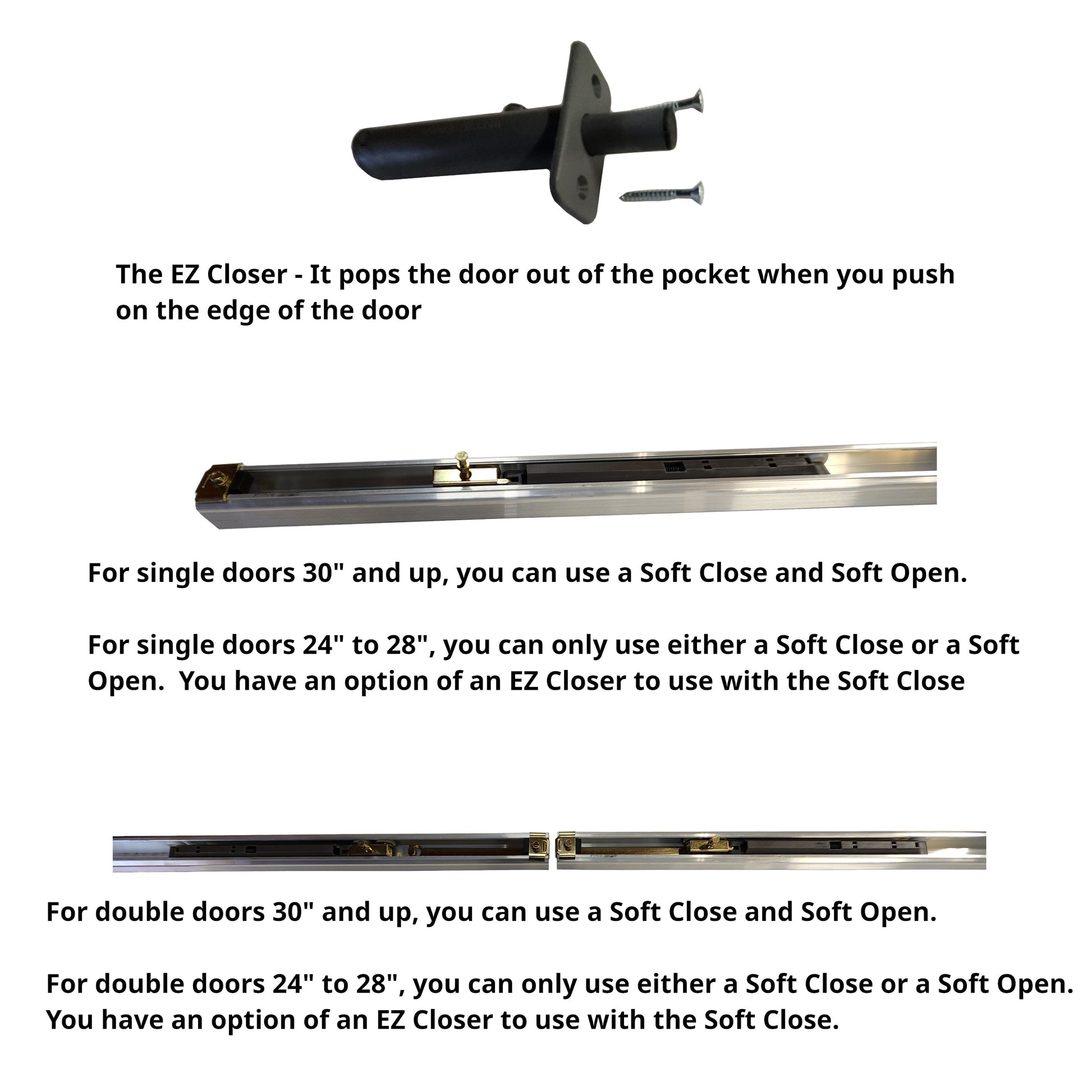 4- Wheel Soft Close and Soft Open for Pocket Doors- - Hartford Building Products