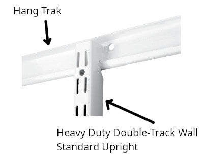 John Sterling- Heavy Duty- Double Track Wall Standard  Uprights-  Sold as a pair ( 2 )- WHITE - Hartford Building Products