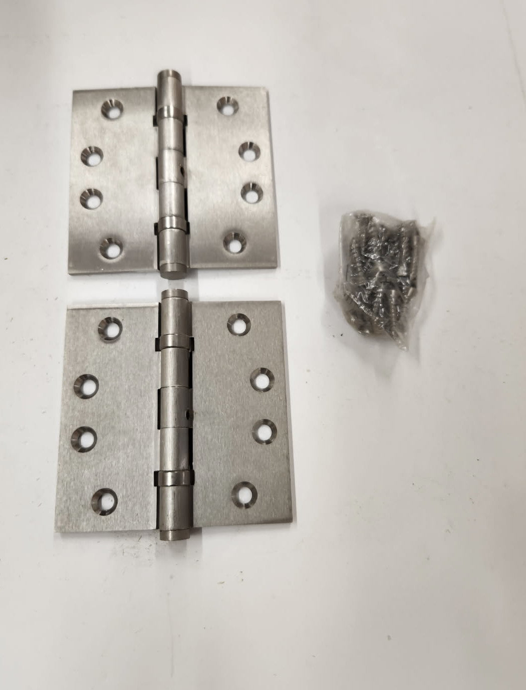 Heavy Duty Ball Bearing Hinges with NON-REMOVEABLE PIN - 4" x 4"- Square- in Satin Nickel - Hartford Building Products