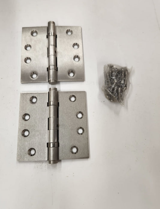 Heavy Duty Ball Bearing Hinges with NON-REMOVEABLE PIN - 4" x 4"- Square- in Satin Nickel - Hartford Building Products