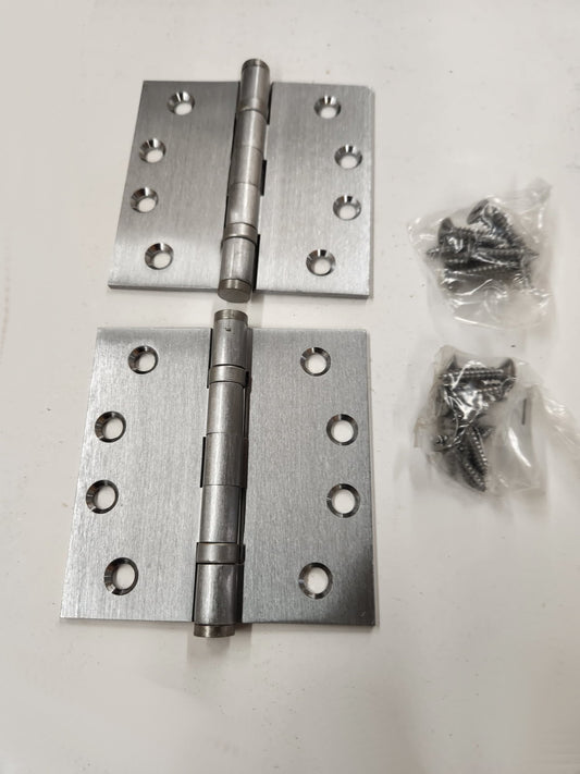 Heavy Duty Ball Bearing Hinges-  4" x 4"  Square Corner in Satin Chrome - Hartford Building Products