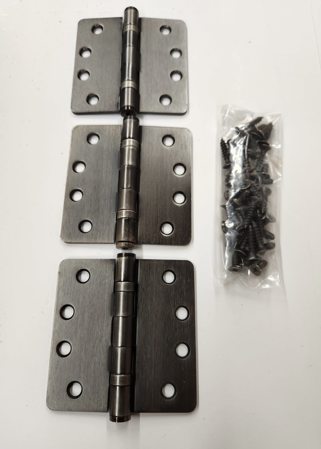 Heavy Duty Ball Bearing Hinges-  4" x 4"  1/4" Radius Hinges-  in Pewter- - Hartford Building Products