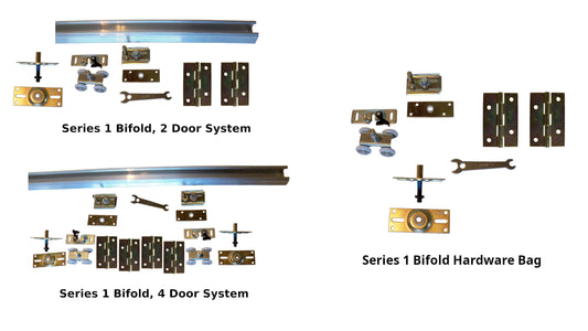 Series 1 HBP Bifold Track and Hardware Kits- 4- Wheel Roller - Hartford Building Products