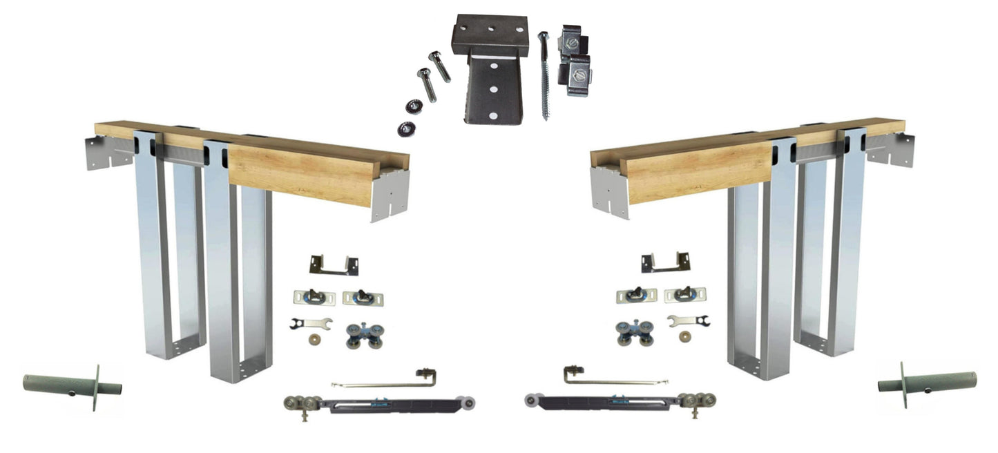 HBP- DOUBLE- 2 x 4 - Pocket Door Frame Kit with Soft Close and EZ Closer - Hartford Building Products