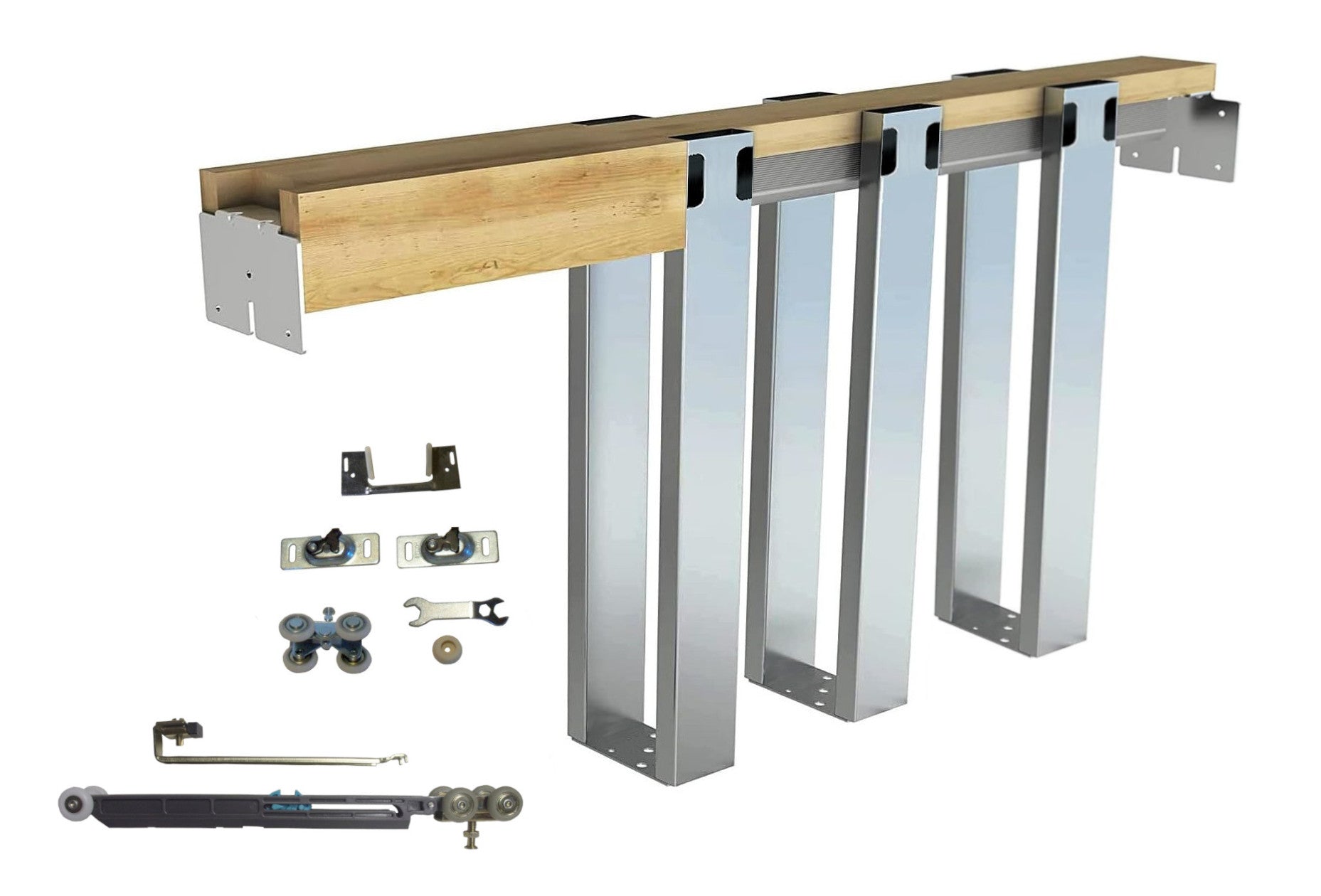 HBP- SINGLE-   2 x 4 Pocket Door Frame Kit  with Two ( 2 Extra Studs with  EITHER A Soft Close OR  Soft Open/  ( 6 )- Galvanized all Steel Studs Total - Hartford Building Products