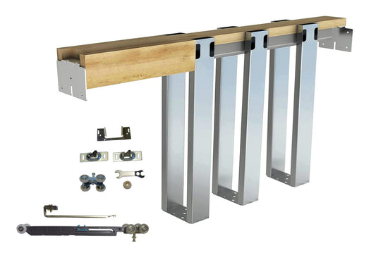 HBP- SINGLE-   2 x 4 Pocket Door Frame Kit  with Two ( 2 Extra Studs with  EITHER A Soft Close OR  Soft Open/  ( 6 )- Galvanized all Steel Studs Total - Hartford Building Products