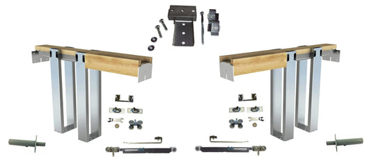 HBP- DOUBLE- 2 x 4 - Pocket Door Frame Kit with Soft Close  and EZ Closer -(  80 , 84"  and  96" Height Doors) - Hartford Building Products
