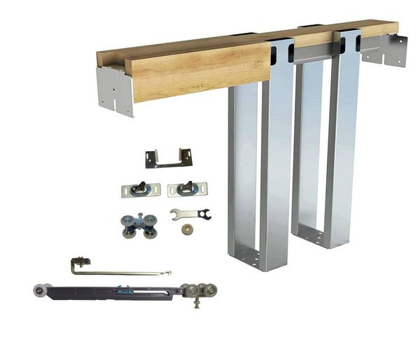HBP- SINGLE- Pocket Door Frame Kit  with  EITHER A Soft Close OR  Soft Open  -2 x 6 (  80" , 84"  and   96" Height Doors) - Hartford Building Products