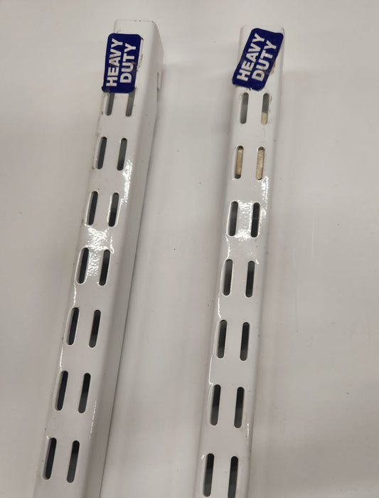 John Sterling- Heavy Duty- Double Track Wall Standard  Uprights-  Sold as a pair ( 2 )- WHITE - Hartford Building Products