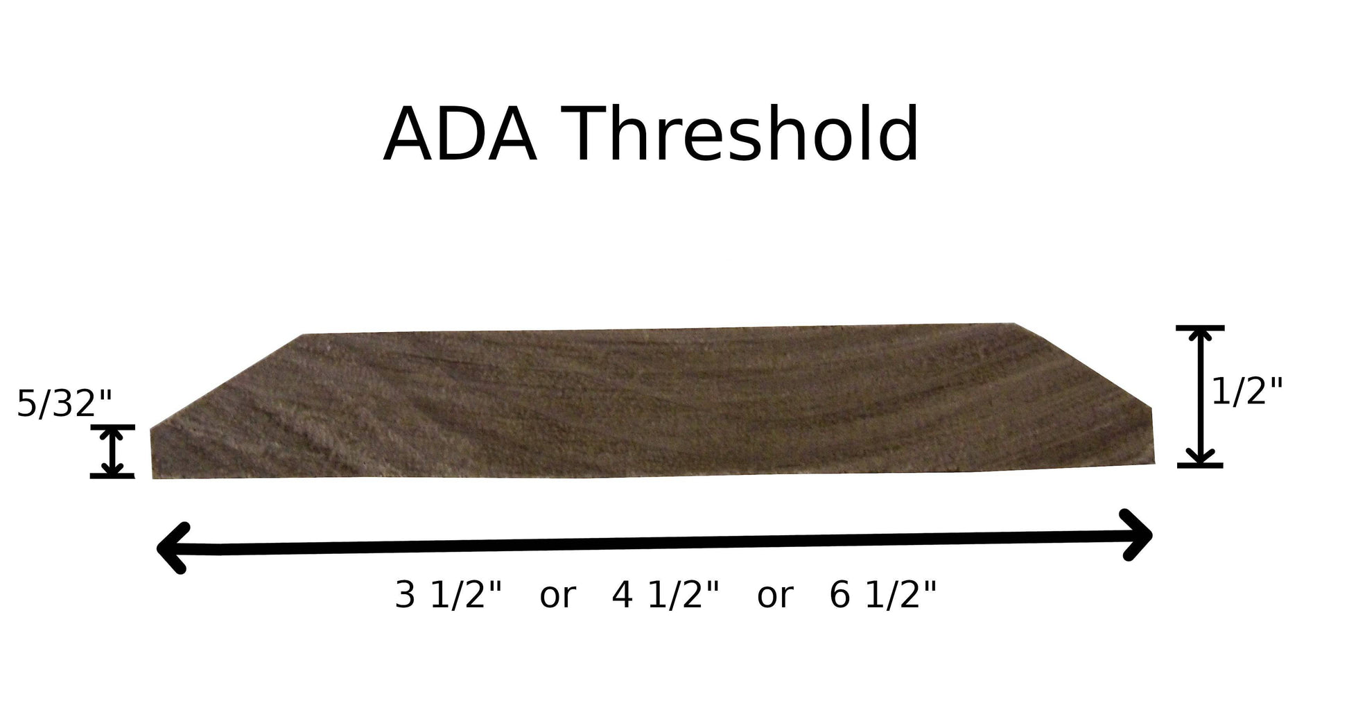 WALNUT-ADA Compliant Interior Threshold 1/2
