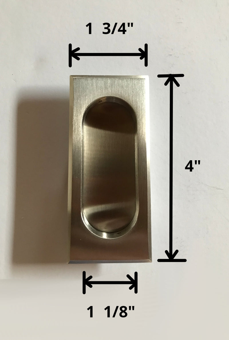 Rectangular recessed flush pull