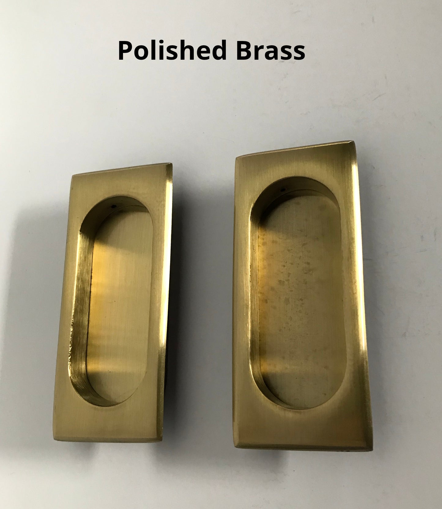 HBP - Rectangular Flush Pulls - 1 3/4"  x  4" -Solid Brass  ( Set of 2 ) - Hartford Building Products