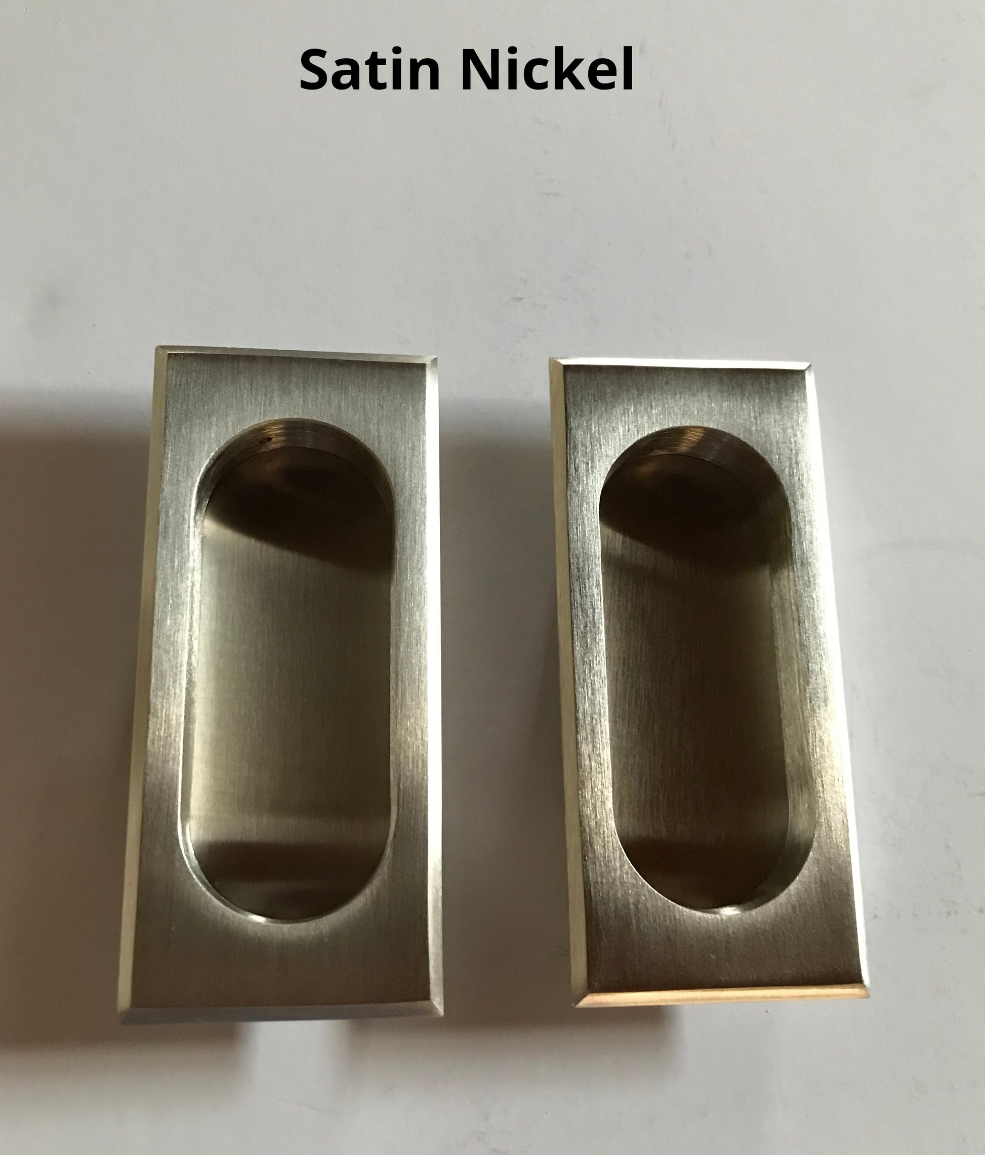 HBP - Rectangular Flush Pulls - 1 3/4"  x  4" -Solid Brass  ( Set of 2 ) - Hartford Building Products