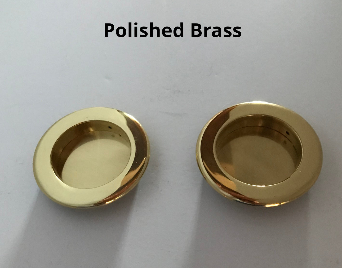HBP- Heavy Duty- Solid Brass-   Round  Flush Cup Pull   ( Set of 2 ) - Hartford Building Products