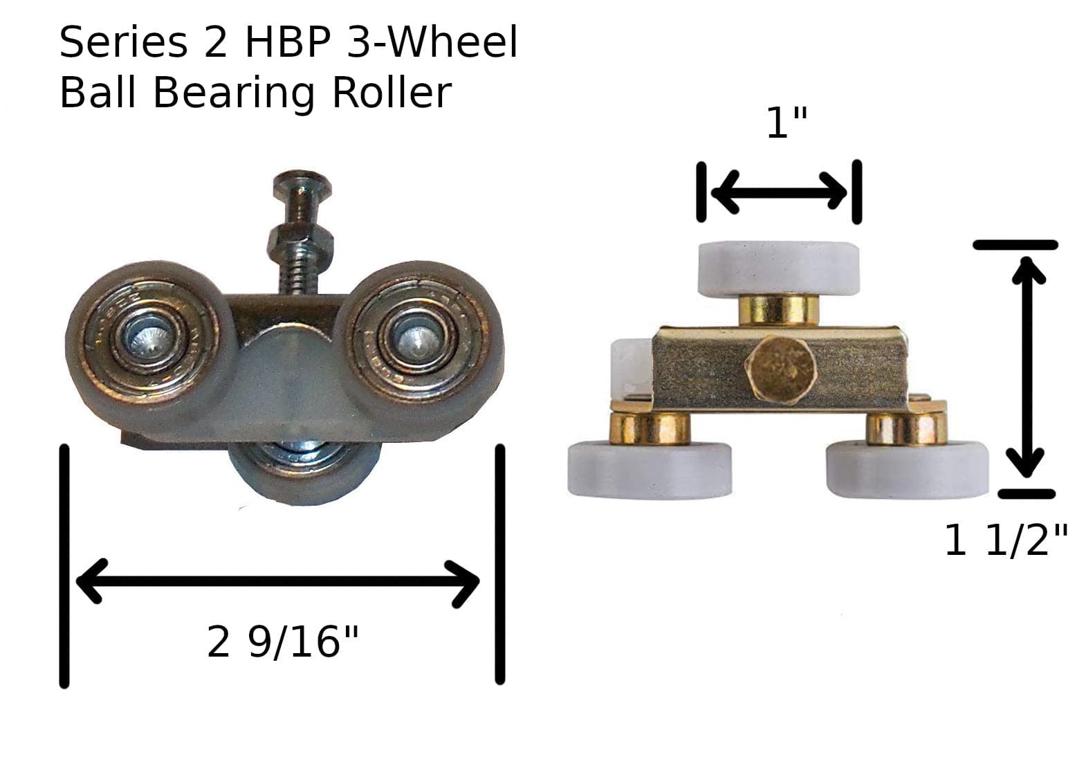 Series 2- HBP Bypass Hardware Kit- 3- Wheel Ball Bearing Hangers - Hartford Building Products