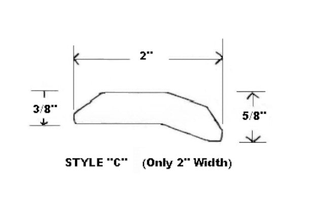 Style C -  RED OAK  -Solid Hardwood Interior Threshold -HBP - Hartford Building Products