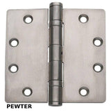 Extruded 2-Ball Bearing Solid Brass  Square 4" x  4" Hinges ( Various Finishes )