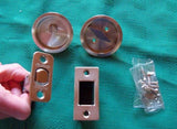 Round Pocket Door PRIVACY Lock  with attached Edge Pull  ( 2 3/8 Diameter )