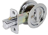 Round Pocket Door PRIVACY Lock  with attached Edge Pull  ( 2 3/8 Diameter )