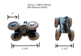 Series 1 HBP-HD Pocket Door Track and Hardware -4- Wheel Ball Bearing Hanger - Hartford Building Products